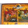 "Sfinții Mina , Gheorghe, Dimitrie și Arhanghelul Mihail înger al Apocalipsei" tempera grasa pe lemn secolul 19