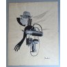 Jules Perahim "Personaj" colaj tehnica mixta