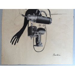 Jules Perahim "Figure" collage, mixed media 2