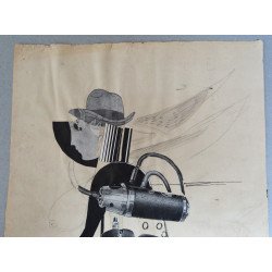 Jules Perahim "Personaj" colaj tehnica mixta