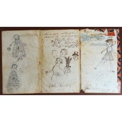 "Personaje" vechi desen in creion si penita 1858