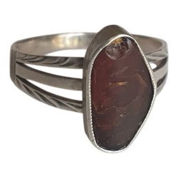 Antique silver ring with amber 2