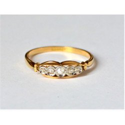 18k gold ring with old cut diamonds 2