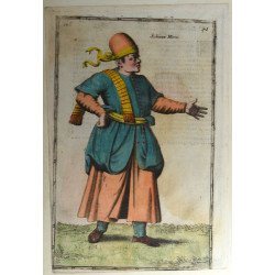 Nicolas de Nicolay "Schiava Mora" xilogravură colorată manual Veneția 1580