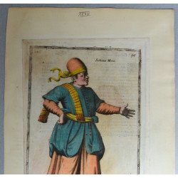 Nicolas de Nicolay "Schiava Mora" xilogravură colorată manual Veneția 1580