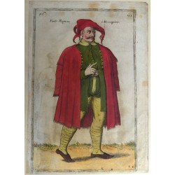 Nicolas de Nicolay "Fante Ragusco, ò Messagiero" xilogravura Veneția, cca. 1580
