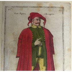 Nicolas de Nicolay "Fante Ragusco, ò Messagiero" xilogravura Veneția, cca. 1580