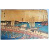 Utagawa Hiroshige "Eitaibashi Fukagawa Shinchi" xilogravura Japonia, cca. 1830–1840