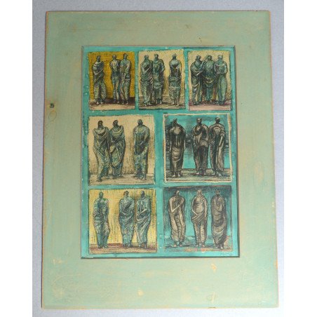 Henry Moore "Studies of Three Standing Figures" lithograph, 1946