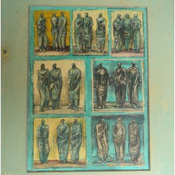 Henry Moore "Studies of Three Standing Figures" litografie1946