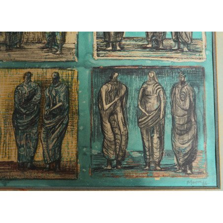 Henry Moore "Studies of Three Standing Figures" litografie1946
