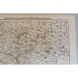 Sebastian Münster "Landtafel des Ungerlands/Polands/Reussen/Littaw/Walachey und Bulgarey" harta veche 1588
