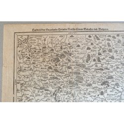 Sebastian Münster "Landtafel des Ungerlands/Polands/Reussen/Littaw/Walachey und Bulgarey" harta veche 1588