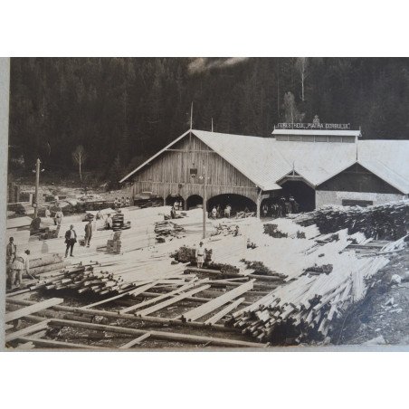 Original photograph of the Piatra Corbului sawmill, Romania, circa 1920-1940