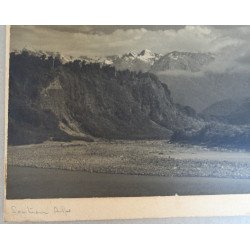 Fotografie artistică originală – Southern Alps – peisaj montan cu semnătură autografă a fotografului, cca. 1925–1945