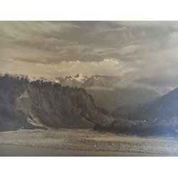 Fotografie artistică originală – Southern Alps – peisaj montan cu semnătură autografă a fotografului, cca. 1925–1945