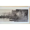 Fotografie originală panoramică „Burning Ghat”, Benares (Varanasi), India, 1977, semnată