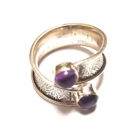 inel argint cu ametist cabochon