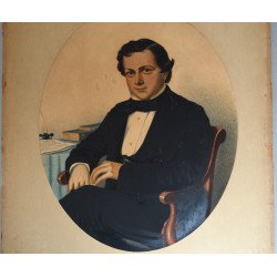 Portret de gentleman tehnica mixta (tempera si guasa) cca 1850