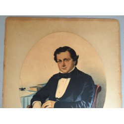 Portret de gentleman tehnica mixta (tempera si guasa) cca 1850