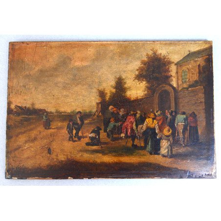 Scenă rurală scoală flamandă sau olandeză ulei pe panou de lemn cca. 1800–1835)