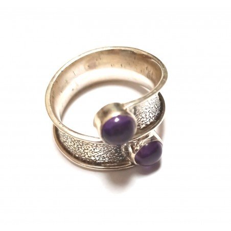 inel argint cu ametist cabochon