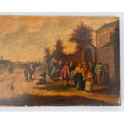 Scenă rurală scoală flamandă sau olandeză ulei pe panou de lemn cca. 1800–1835)