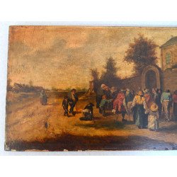 Scenă rurală scoală flamandă sau olandeză ulei pe panou de lemn cca. 1800–1835)