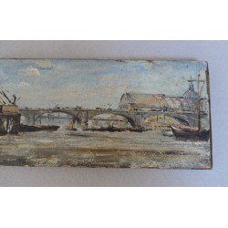 Vedere asupra podului și gării Cannon Street, Londra ulei pe panza cca 1890-1910