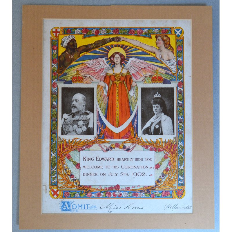 Invitație oficială la dineul de încoronare al regelui Edward al VII-lea Marea Britanie, 1902