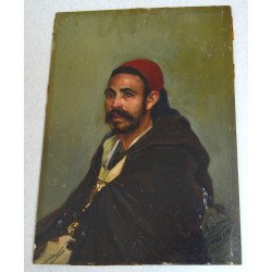 Jan Baptist Huysmans "Portretul lui Ben Mohammed" ulei pe carton Paris 1891