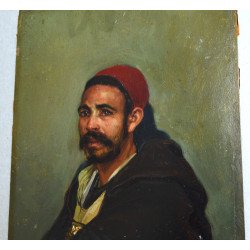 Jan Baptist Huysmans "Portretul lui Ben Mohammed" ulei pe carton Paris 1891