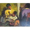 George Milwa Mnyaluza Pemba "Scena domenstica" ulei pe panza 1963