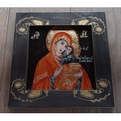 Icon on glass, the Mother of God