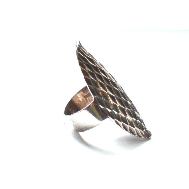 Heavy modernist silver ring