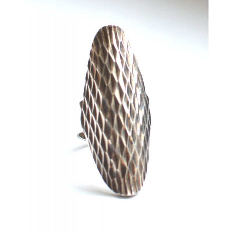 Heavy modernist silver ring