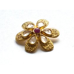 Gilt silver pendant with ruby and topaz 2