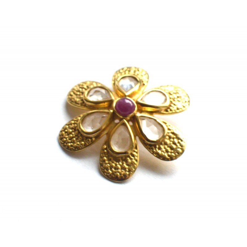 Gilt silver pendant with ruby and topaz