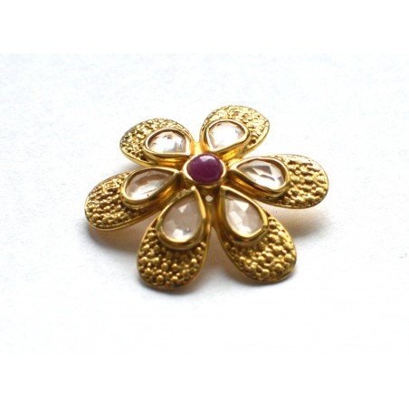 Gilt silver pendant with ruby and topaz